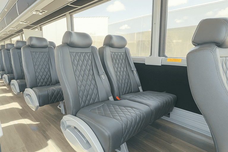 interior of Coach Bus Worcester charter bus