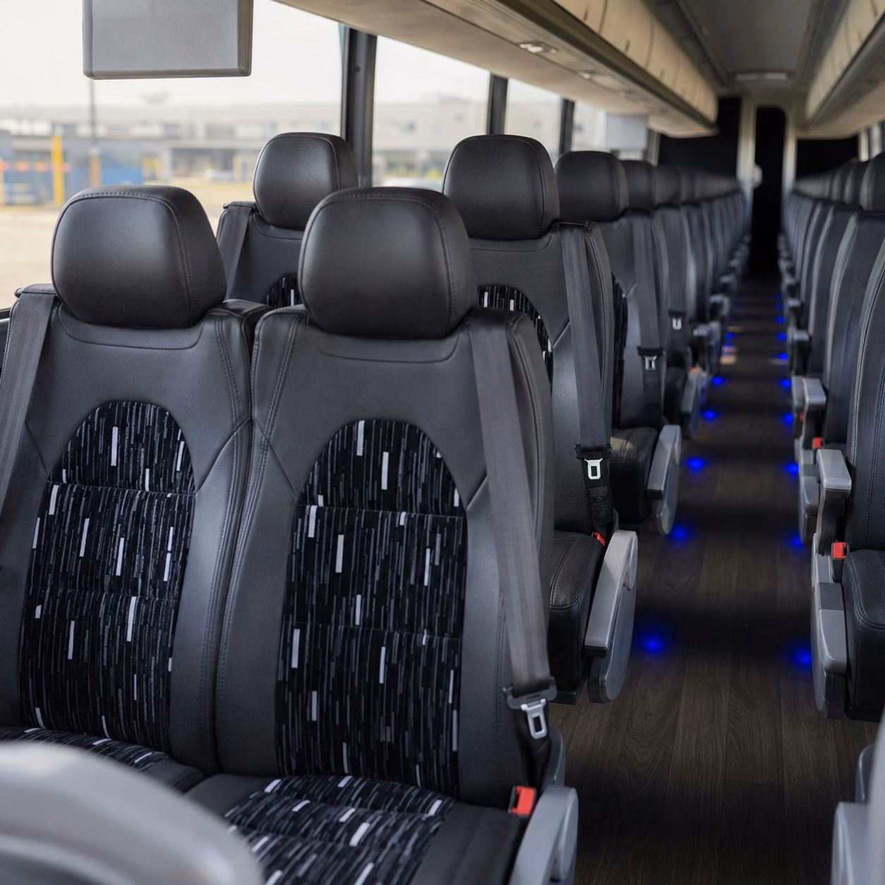 56 passenger charter bus inside