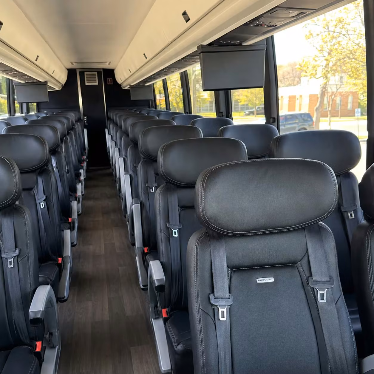 worcester charter bus rental interior